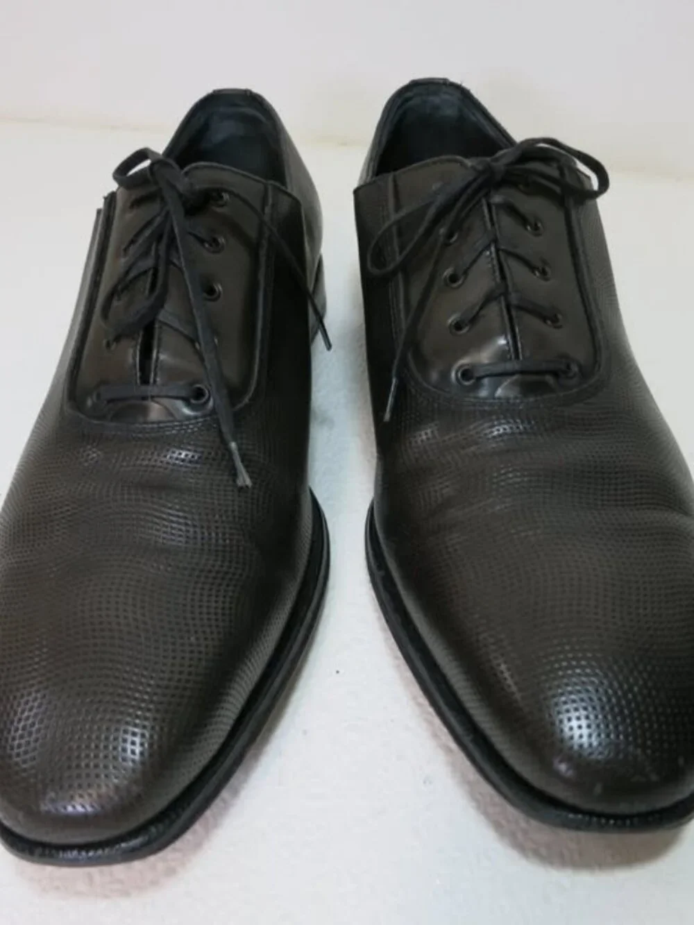 Salvatore Ferragamo Pebbled Grained Leather Plain Toe Oxfords Men's Shoes 8 EE